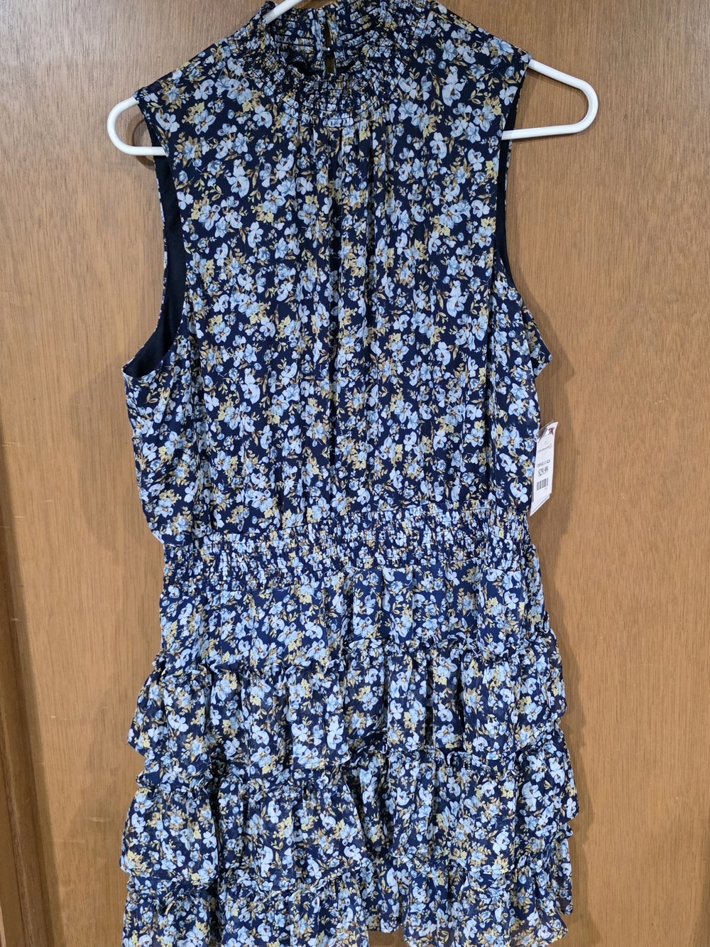 Z1. State Navy Blue Floral Ruffled Dress Size XL *NWT*